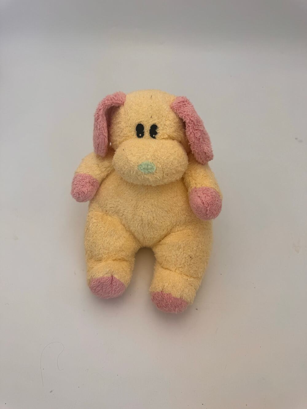 Dogbaby Baby TY Pillow Pals Collection Yellow Pink Rattle Plush 1999